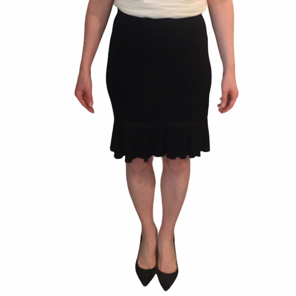 🚫 SOLD 🚫 Black Max Studio Embroidered Flutter Skirt - Picture 3 of 14